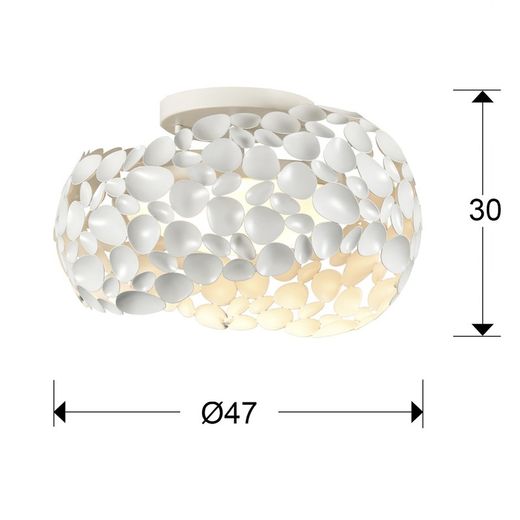 Narisa White Metal 5-light ceiling lamp, Ø47x30cm