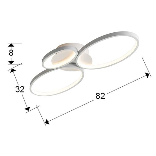 Metalowa lampa sufitowa Sios biała, 82x32x9cm