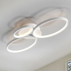 Plafoniera Sios in metallo bianco, 82x32x9cm