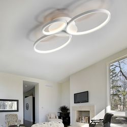 Plafoniera Sios in metallo bianco, 82x32x9cm