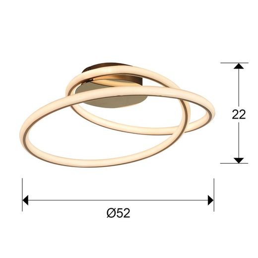 Metal Tube Gold Ceiling Light, Ø52x22cm