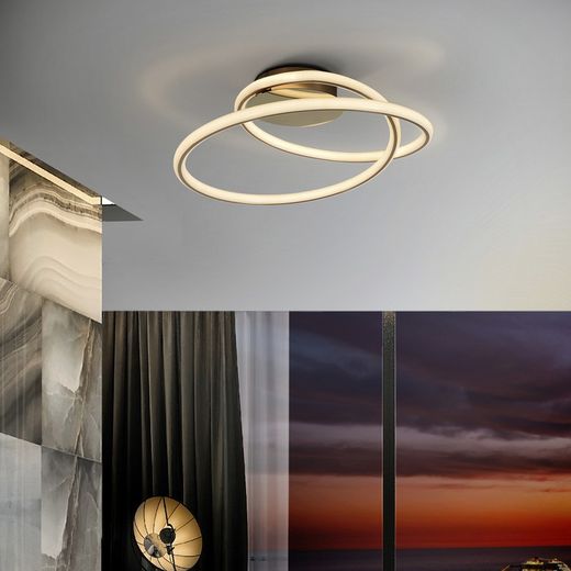 Metal Tube Gold Ceiling Light, Ø52x22cm