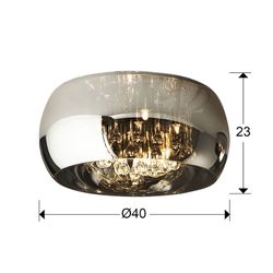 Lampa sufitowa Argos Mirrored Metal and Glass, Ø40x23cm