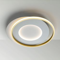 LED-Deckenleuchte aus Metall und goldfarbenem Aluminium, 58 x 50 x 6 cm | Gliedmaßen