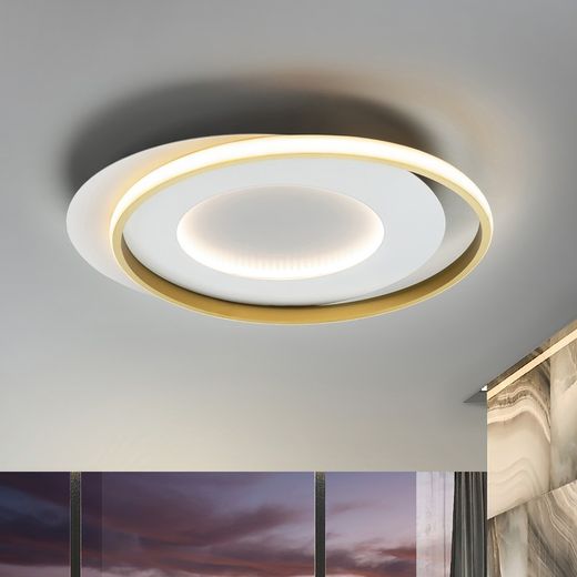 LED-Deckenleuchte aus Metall und goldfarbenem Aluminium, 58 x 50 x 6 cm | Gliedmaßen