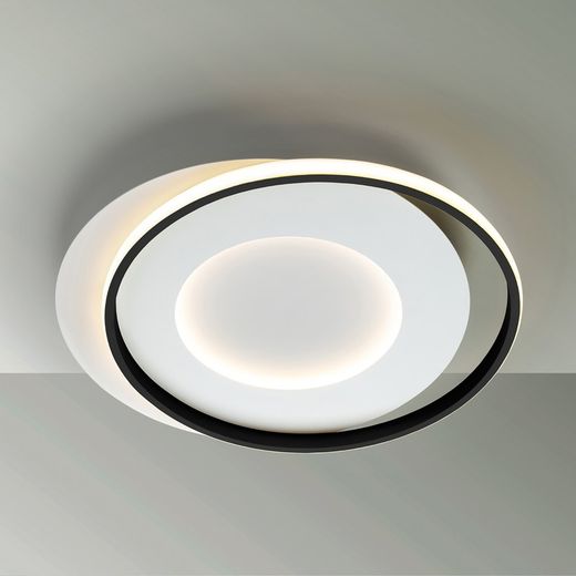 Plafon LED metal e alumínio preto, 58 x 50 x 6 cm | membros
