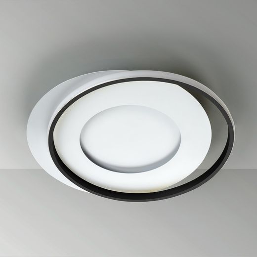 Plafon LED metal e alumínio preto, 58 x 50 x 6 cm | membros