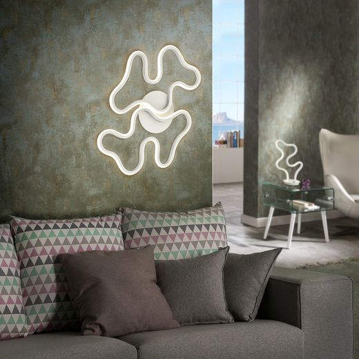 Biała metalowa lampa sufitowa / ścienna Marea, 59x39x6cm