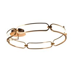 Metalowa lampa sufitowa Led L Colette Rose Gold, Ø80x16cm