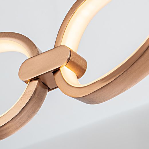 Metalowa lampa sufitowa Led L Colette Rose Gold, Ø80x16cm