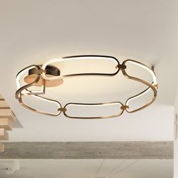 Metalowa lampa sufitowa Led L Colette Rose Gold, Ø80x16cm