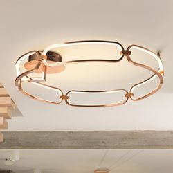 Metalowa lampa sufitowa Led L Colette Rose Gold, Ø80x16cm