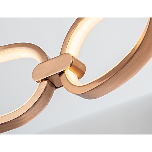 Metalowa lampa sufitowa Led L Colette Rose Gold, Ø80x16cm