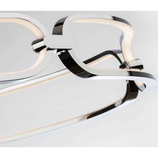 Metal Led L ceiling lamp Colette Silver, Ø80x16cm