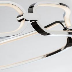 Metal Led L ceiling lamp Colette Silver, Ø80x16cm