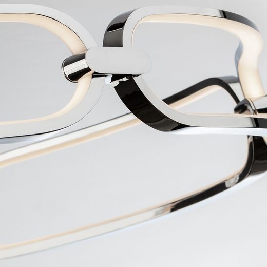 Metal Led L ceiling lamp Colette Silver, Ø80x16cm