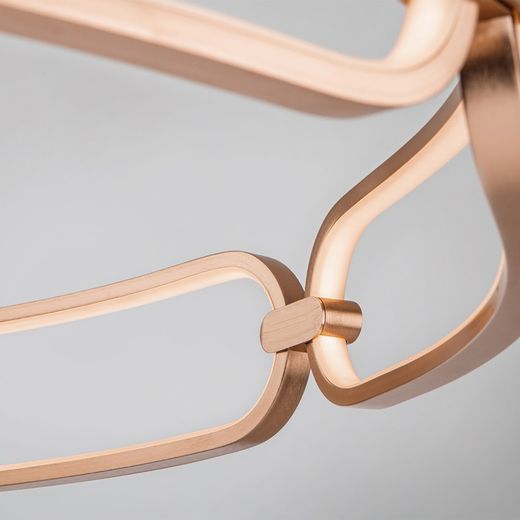 Metal Led S ceiling lamp Colette Rose Gold, Ø47x16cm