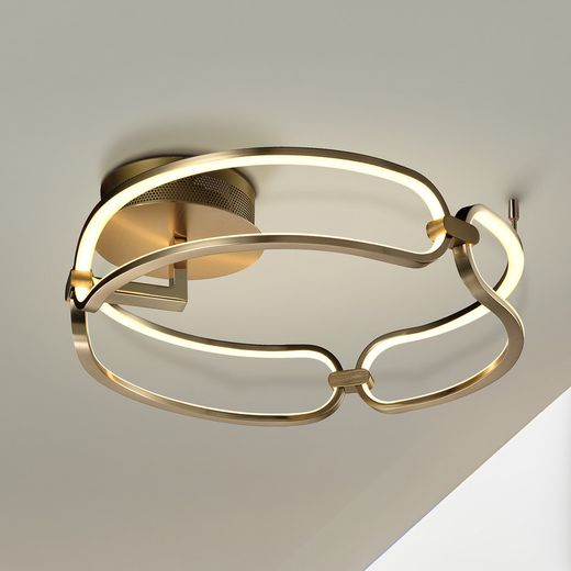 Metal Led S ceiling lamp Colette Rose Gold, Ø47x16cm