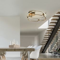 Metal Led S ceiling lamp Colette Rose Gold, Ø47x16cm