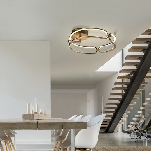 Metal Led S ceiling lamp Colette Rose Gold, Ø47x16cm