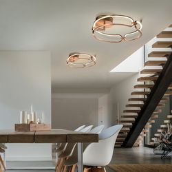 Metal Led S ceiling lamp Colette Rose Gold, Ø47x16cm