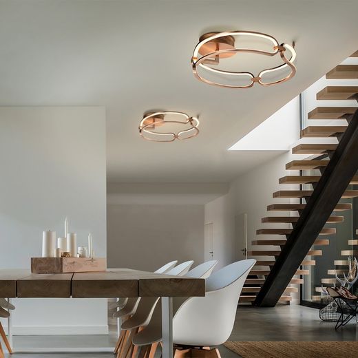 Metal Led S ceiling lamp Colette Rose Gold, Ø47x16cm