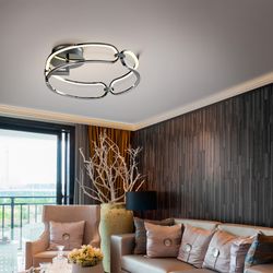 Μεταλλικό φωτιστικό οροφής Led S Colette Ασημί, Ø47x16cm