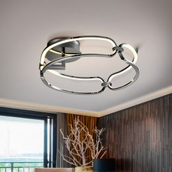 Metall Led S taklampa Colette Silver, Ø47x16cm