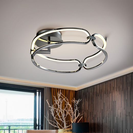 Metall Led S taklampa Colette Silver, Ø47x16cm