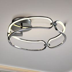 Μεταλλικό φωτιστικό οροφής Led S Colette Ασημί, Ø47x16cm