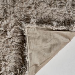 CANACE Beige Cotton Plaid, 142x3x170 cm.