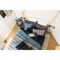 Cotton plaid in steel blue, 200 x 140 cm | Titou
