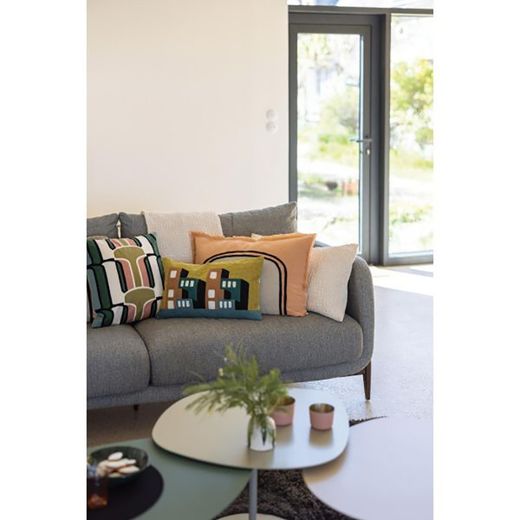 Beige bomuldsplaid, 200 x 140 cm | Tana
