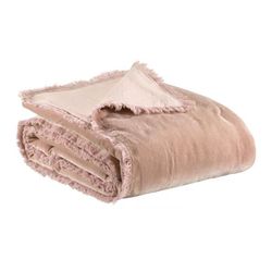 Katoenen plaid in roze, 200 x 135 cm | fara