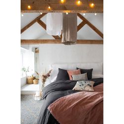 Katoenen plaid in roze, 200 x 135 cm | fara