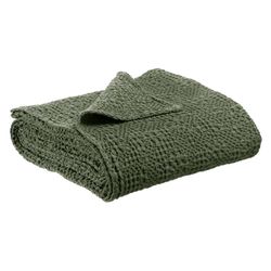 Olive green cotton plaid, 200 x 140 cm | Tana