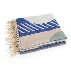 Multicolored synthetic fiber plaid, 130 x 1 x 170 cm | sasha