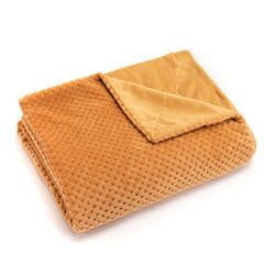 Kamel polyester plaid, 130 x 1 x 170 cm | damier