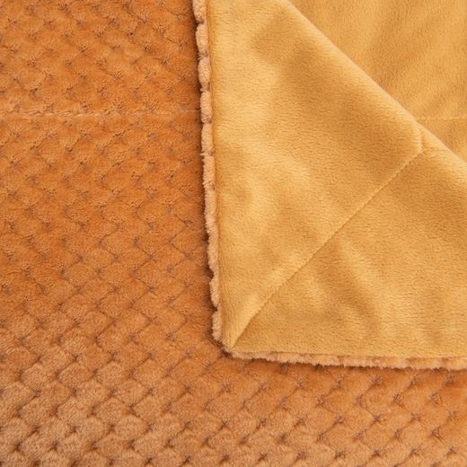 Kamel polyester plaid, 130 x 1 x 170 cm | damier