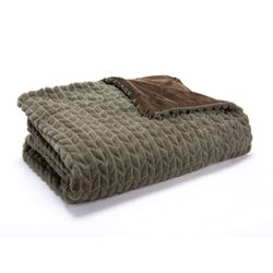 Plaid polyester kaki, 130 x 1 x 170 cm | Chevron