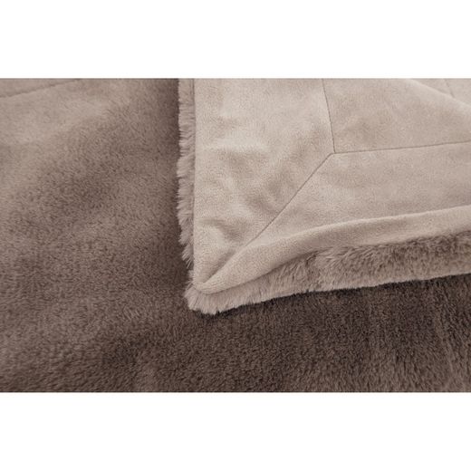 Bruin polyester plaid, 130 x 1 x 170 cm | luxe