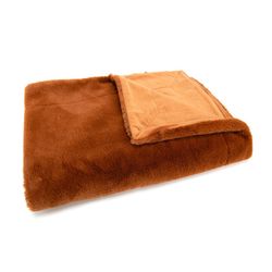 Plaid polyester cuivre, 130 x 1 x 170 cm | le luxe