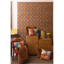 Polyesterplaid in roestkleur, 160 x 130 cm | Betani