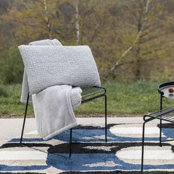 Polyester plaid in pearl gray, 160 x 130 cm | Michka