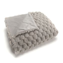 Grå polyester plaid, 76 x 2 x 42 cm | Diana