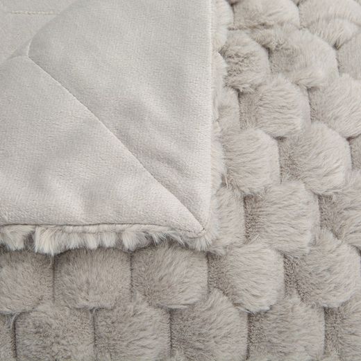 Grå polyester plaid, 76 x 2 x 42 cm | Diana