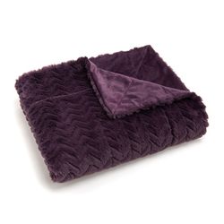 Violettes Polyester-Plaid, 130 x 1 x 170 cm | Sparren