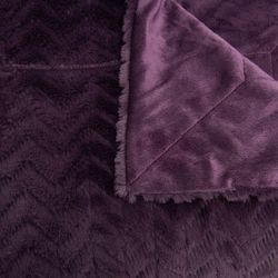 Violettes Polyester-Plaid, 130 x 1 x 170 cm | Sparren