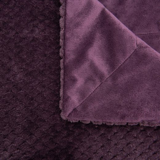 Lila polyesterpläd, 130 x 1 x 170 cm | damier