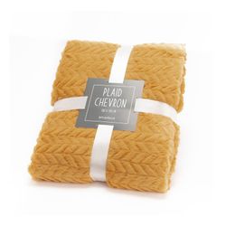 Senffarbenes Polyester-Plaid, 130 x 1 x 170 cm | Sparren